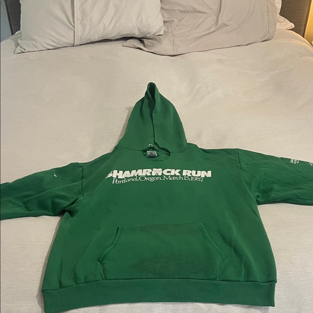 Jerzees Vintage Green Shamrock Run Men's Hoodie